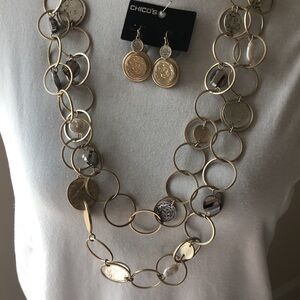 Chico’s vintage coin necklace and matching earrings set